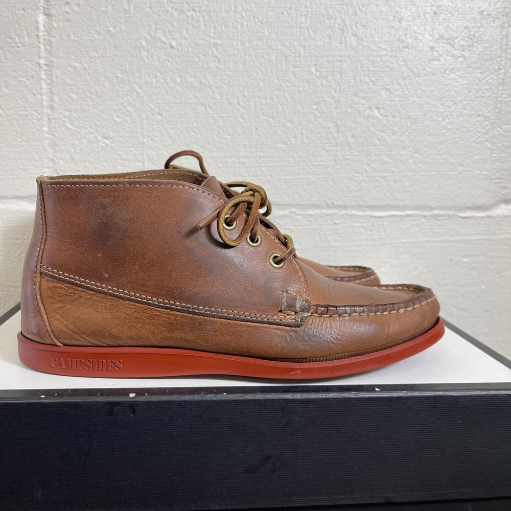 Sebago Campsides Brown Leather Chukka Ankle Boots Handsewn Lace up Men's 7 US